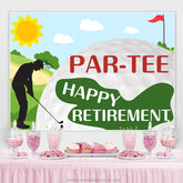 Karikatur Golf Par-Tee Glücklich Geburtstag Hintergrund Banner